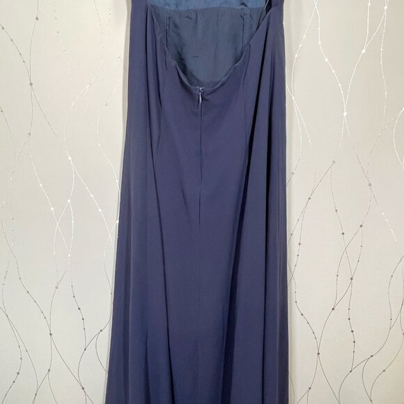 BHLDN Anthropologie Diana Navy Ruffle Maxi Gown $200 - Picture 11 of 12